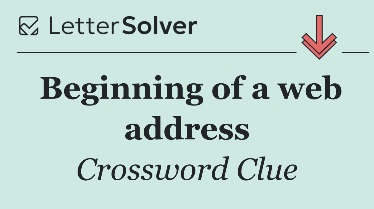 Beginning of a web address
