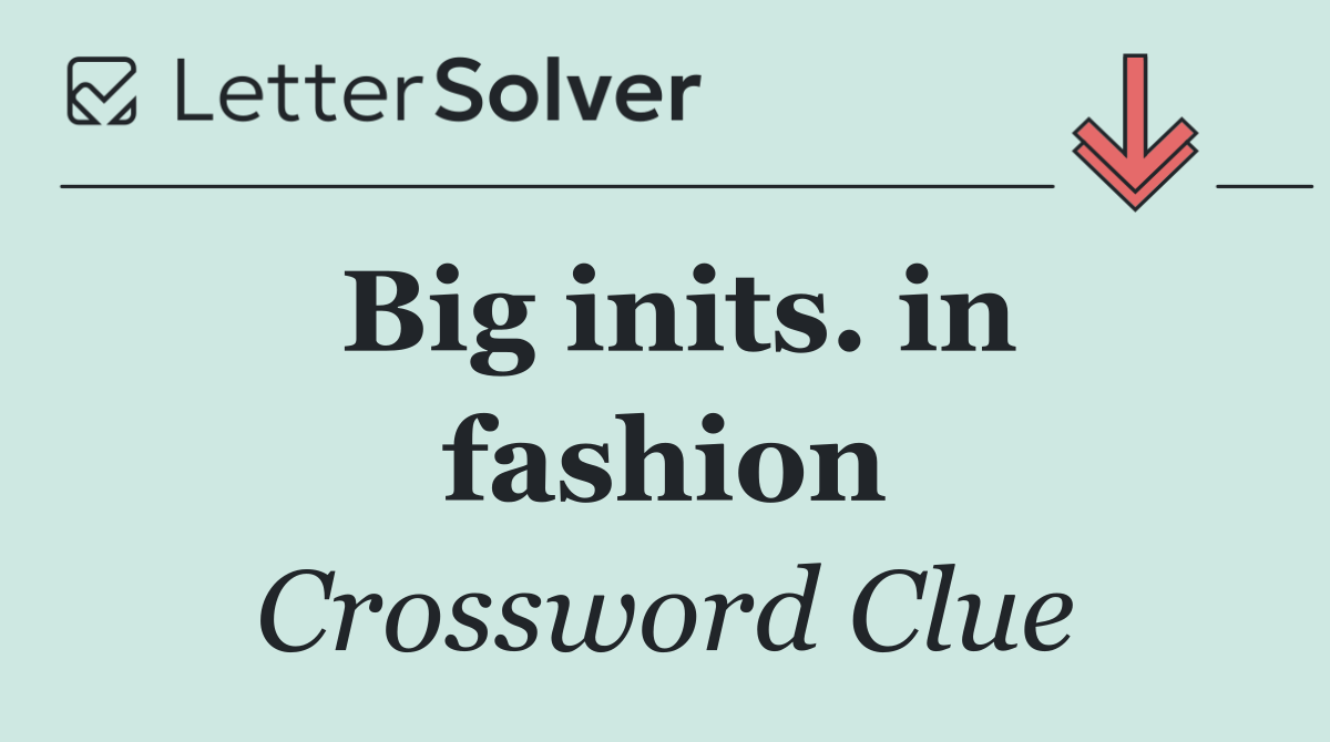 Big inits. in fashion