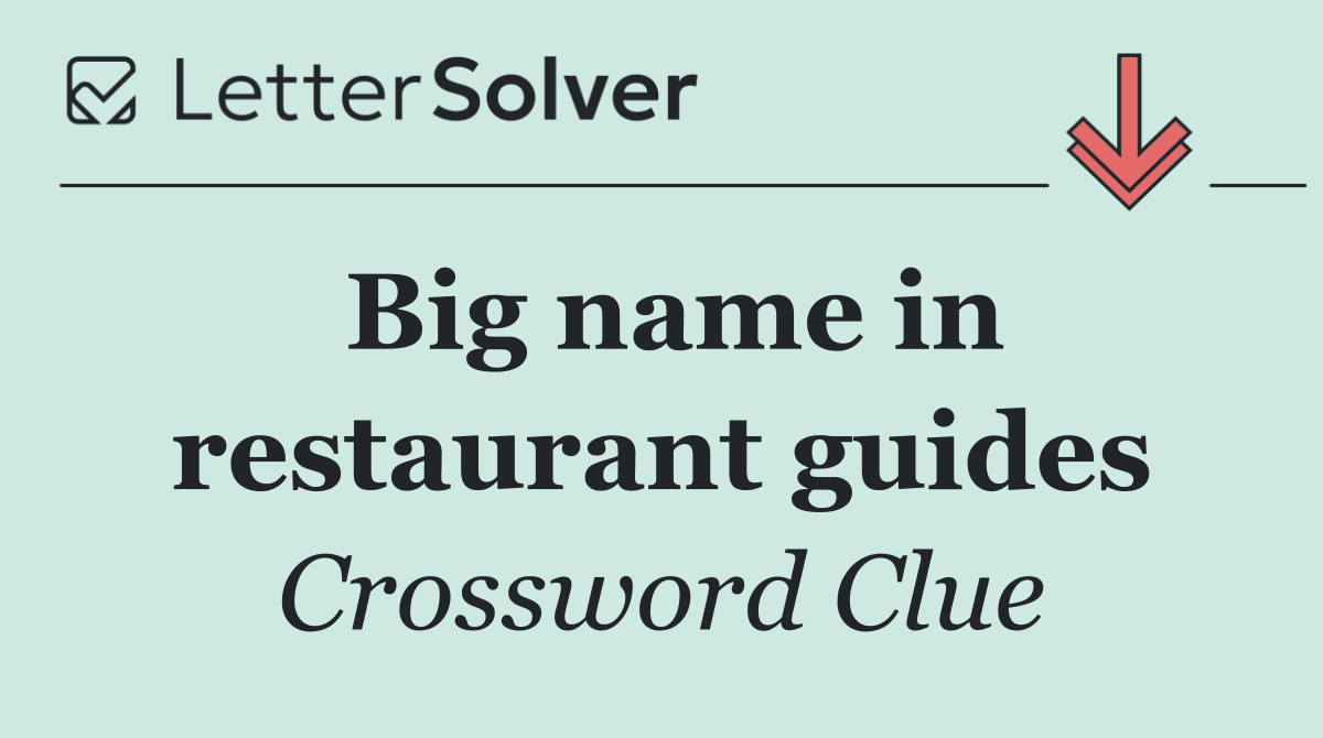 Big name in restaurant guides