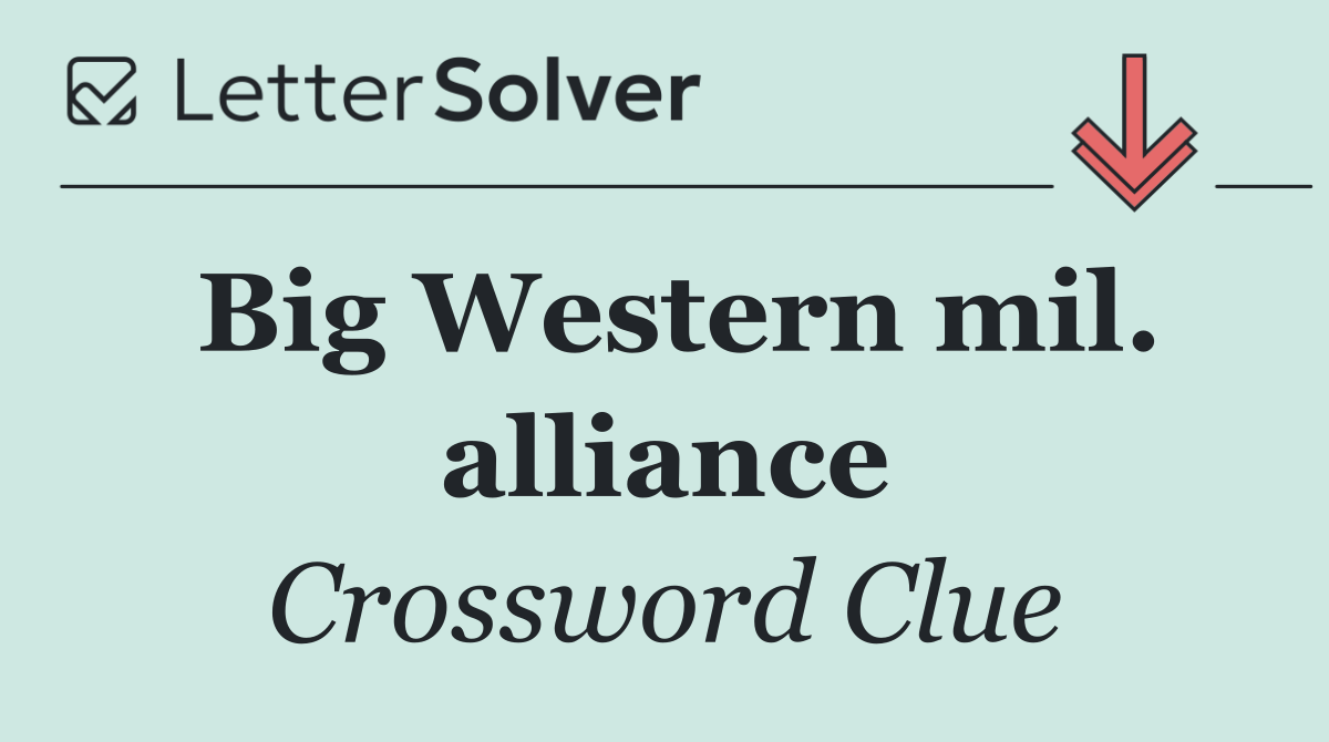 Big Western mil. alliance