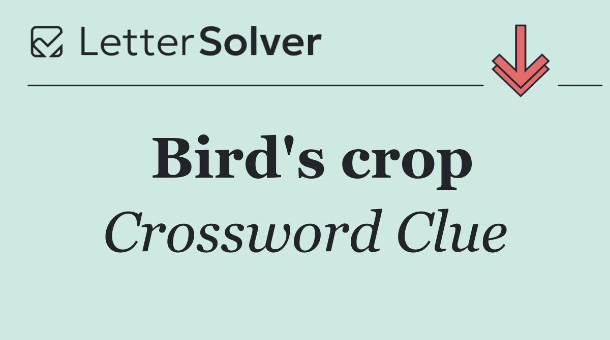 Bird's crop
