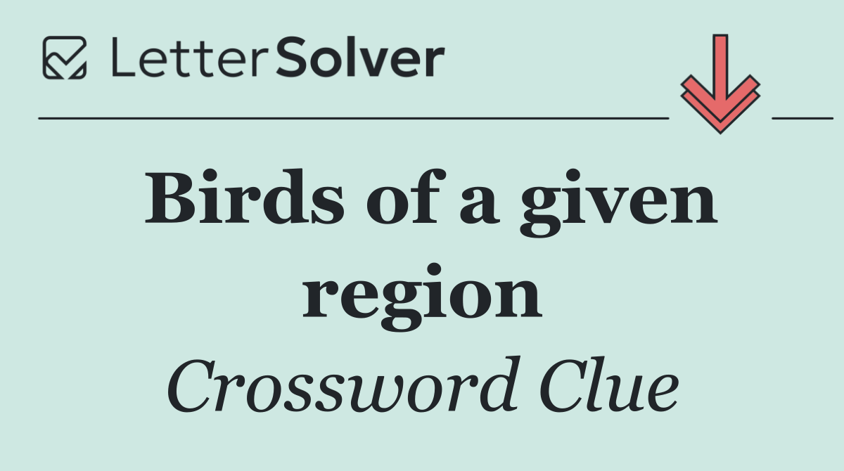 Birds of a given region