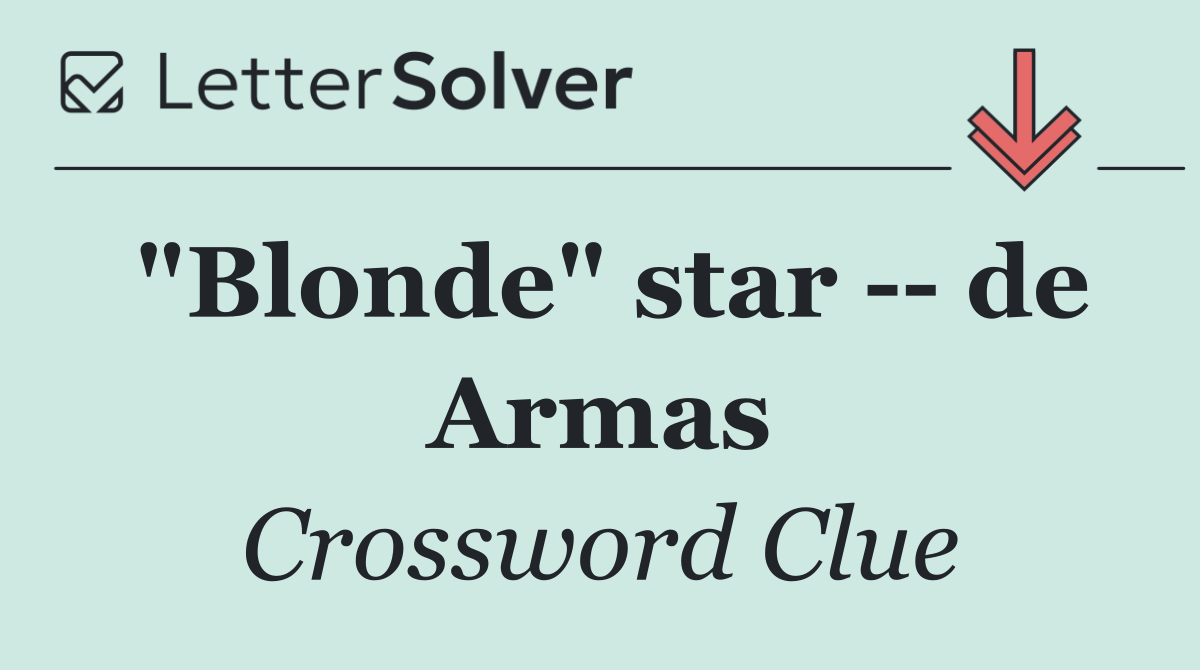 "Blonde" star    de Armas