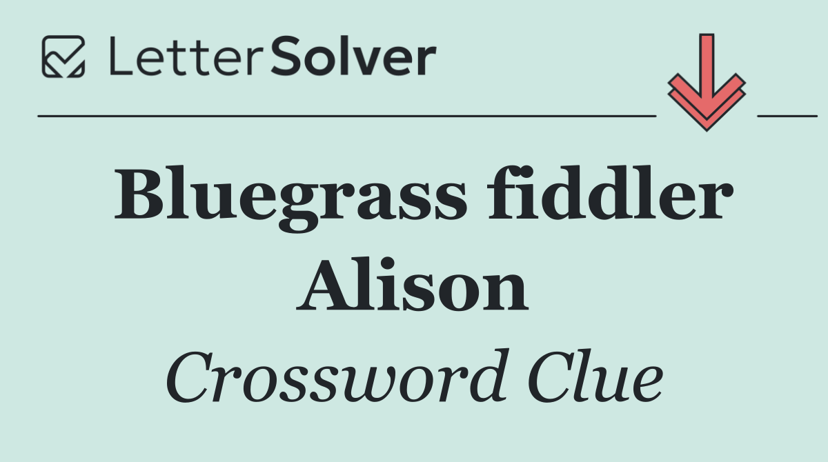 Bluegrass fiddler Alison