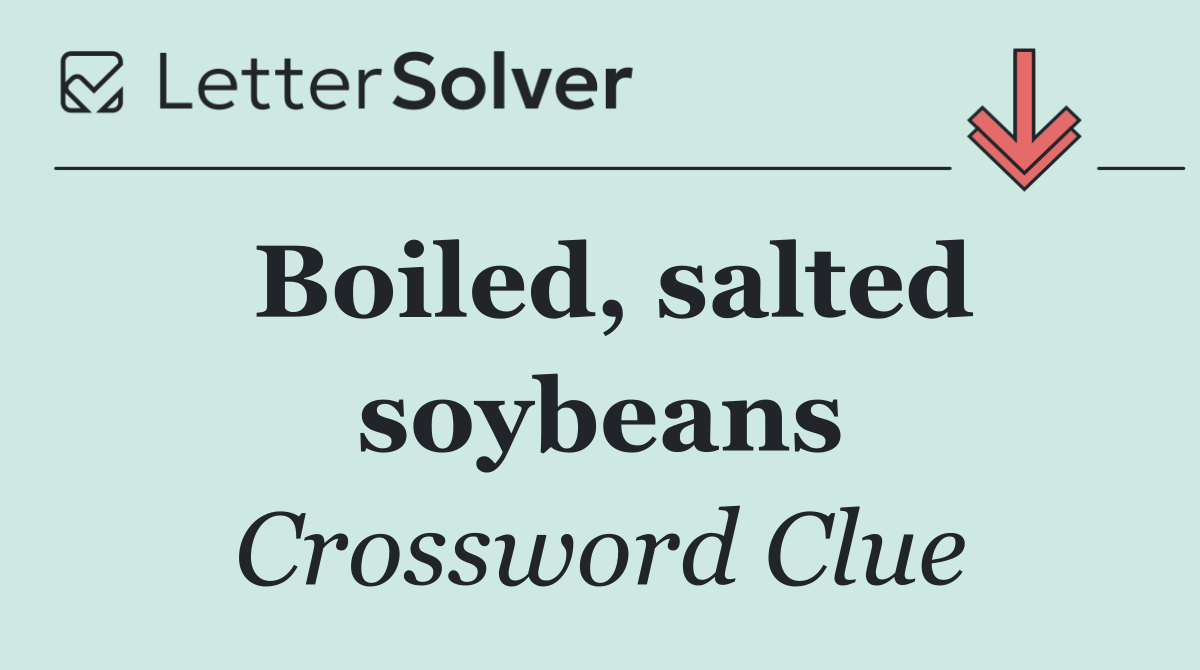 Boiled, salted soybeans