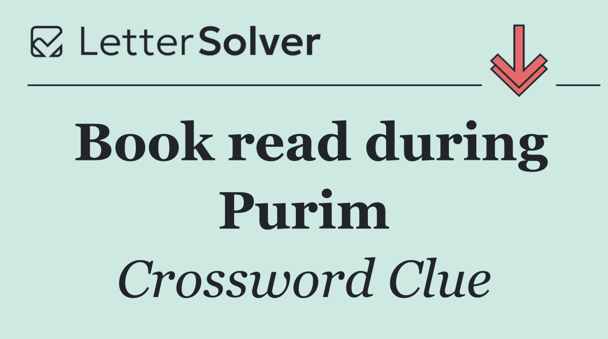 Book read during Purim