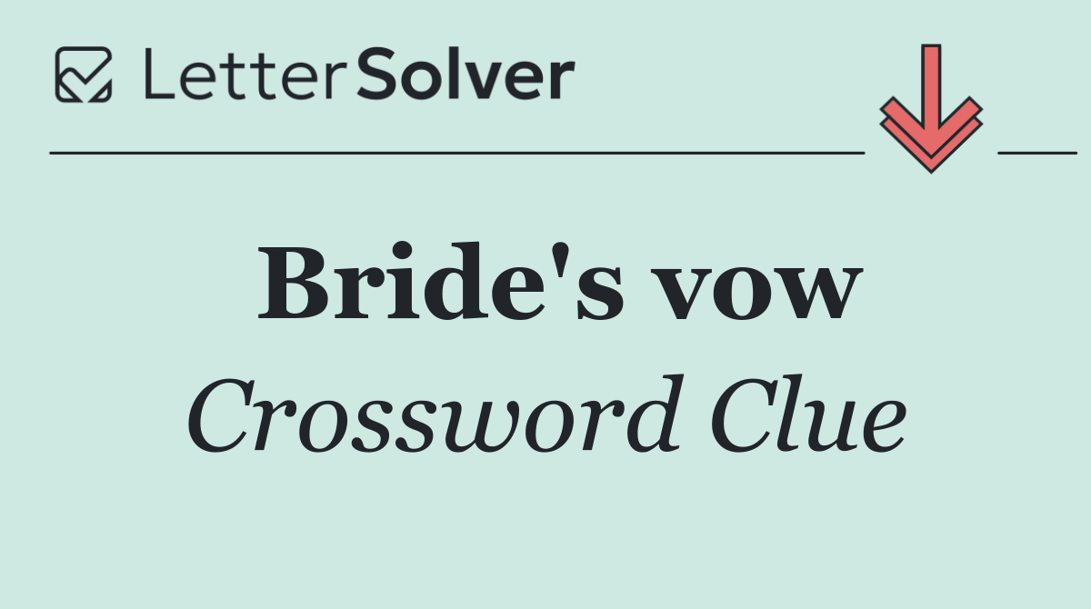 Bride's vow