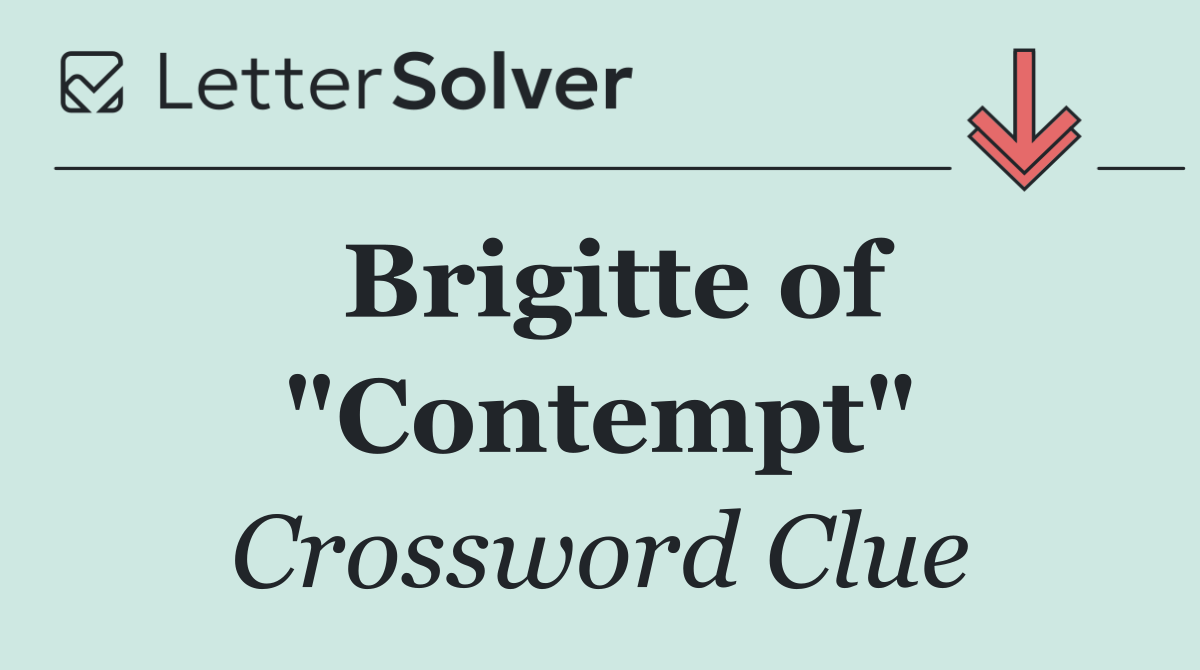 Brigitte of "Contempt"