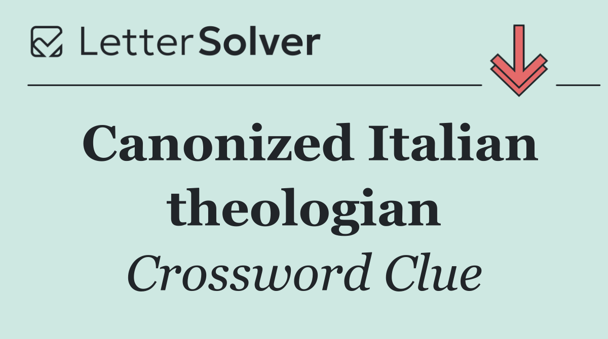 Canonized Italian theologian
