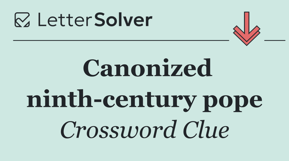 Canonized ninth century pope