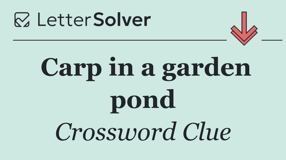 Carp in a garden pond