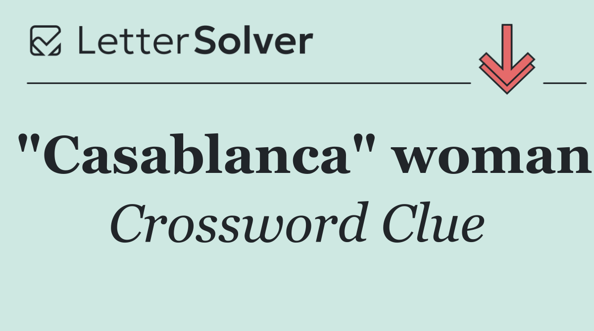 "Casablanca" woman