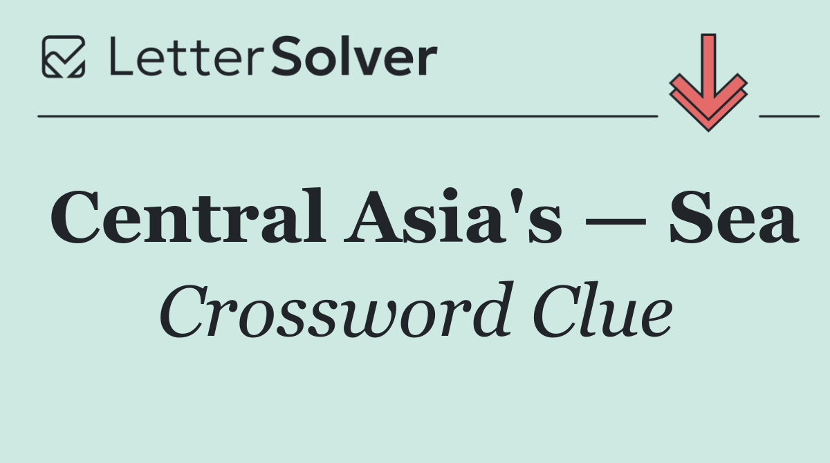 Central Asia's — Sea