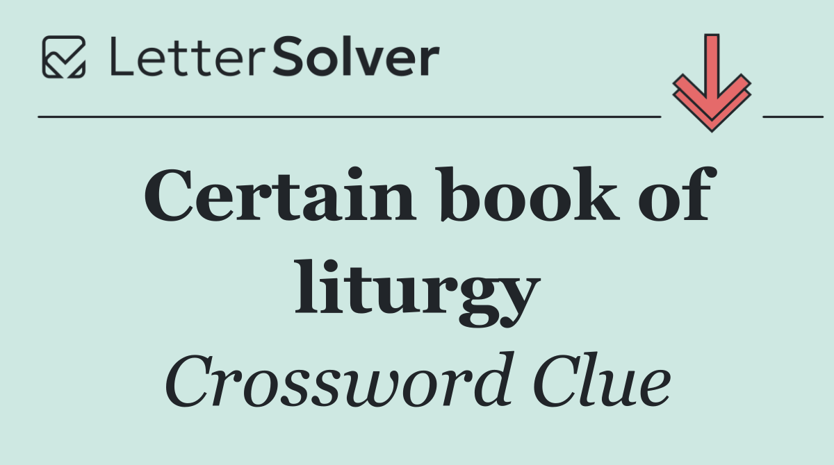 Certain book of liturgy