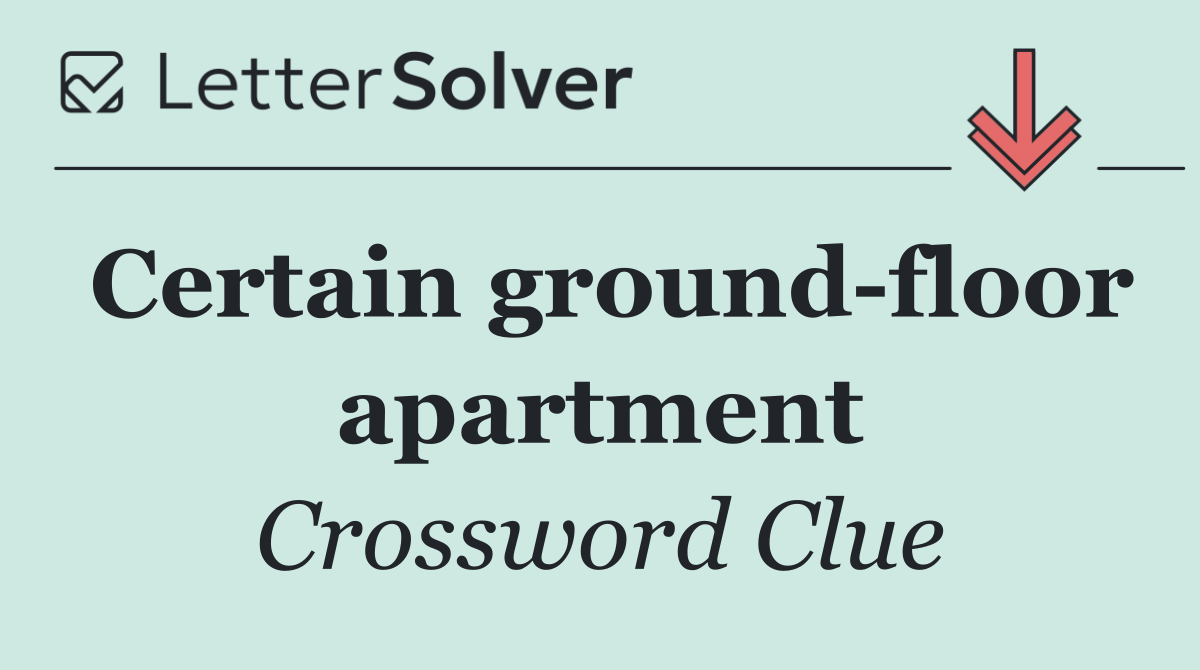 Certain ground floor apartment
