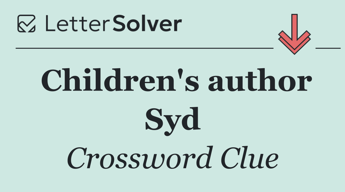 Children's author Syd