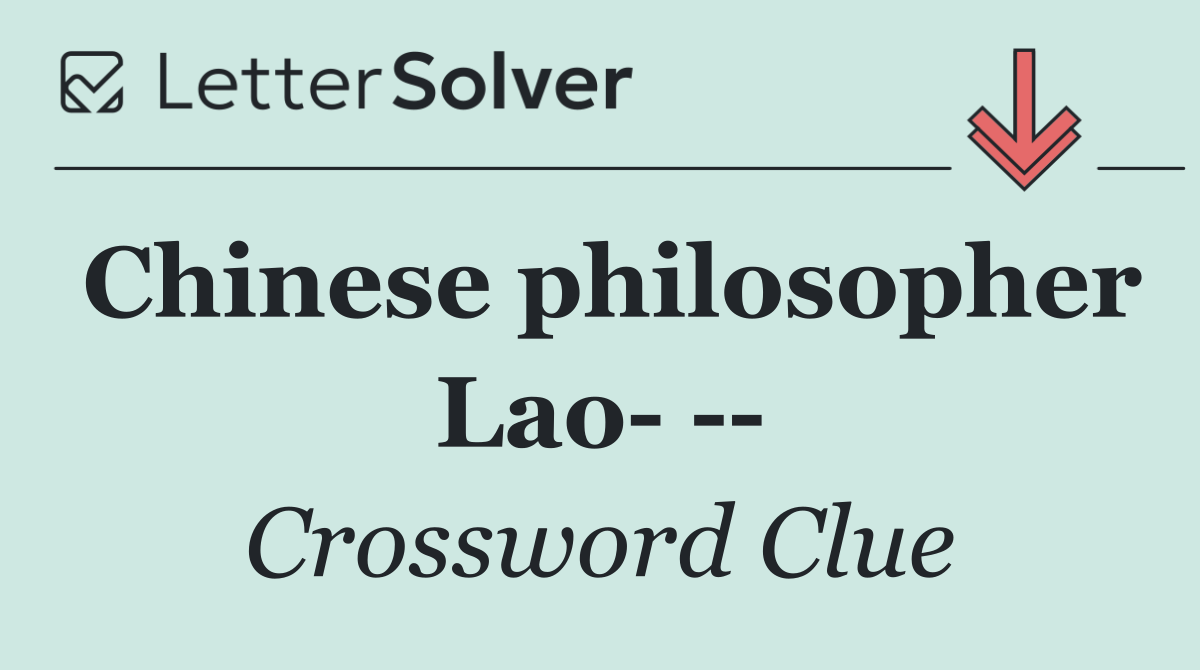 Chinese philosopher Lao    