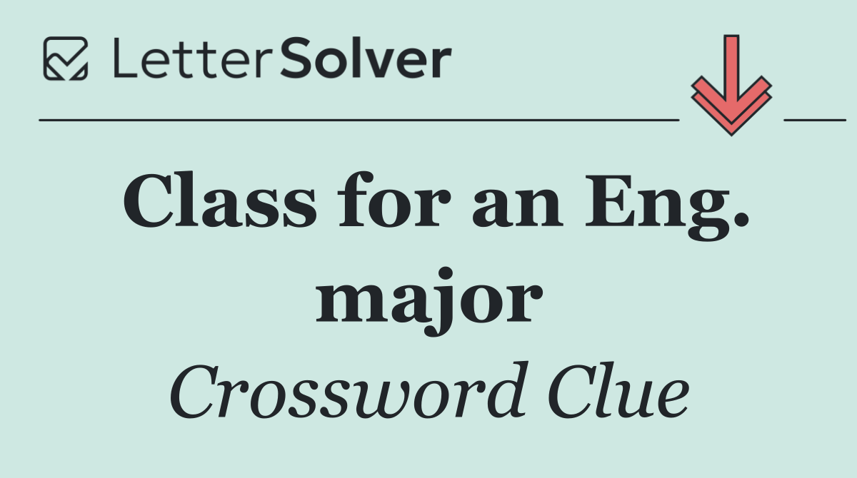 Class for an Eng. major
