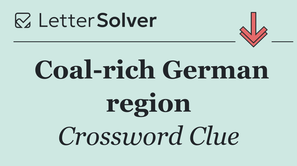Coal rich German region