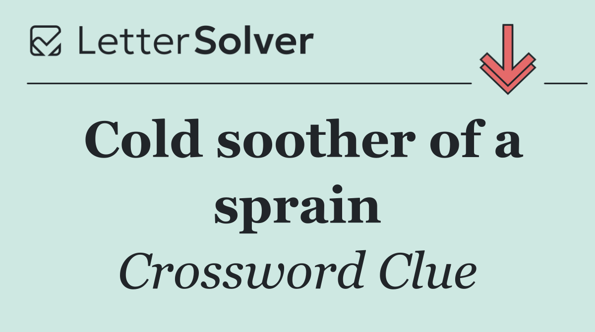 Cold soother of a sprain