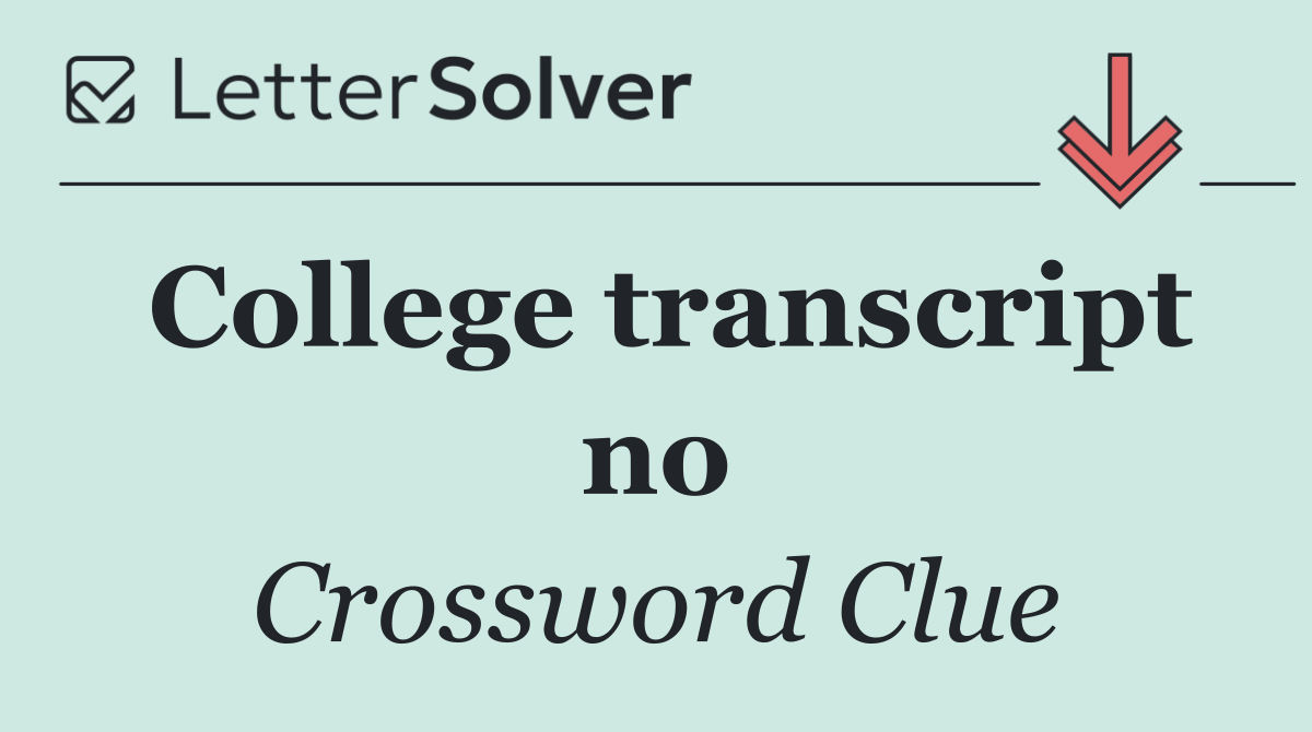 College transcript no