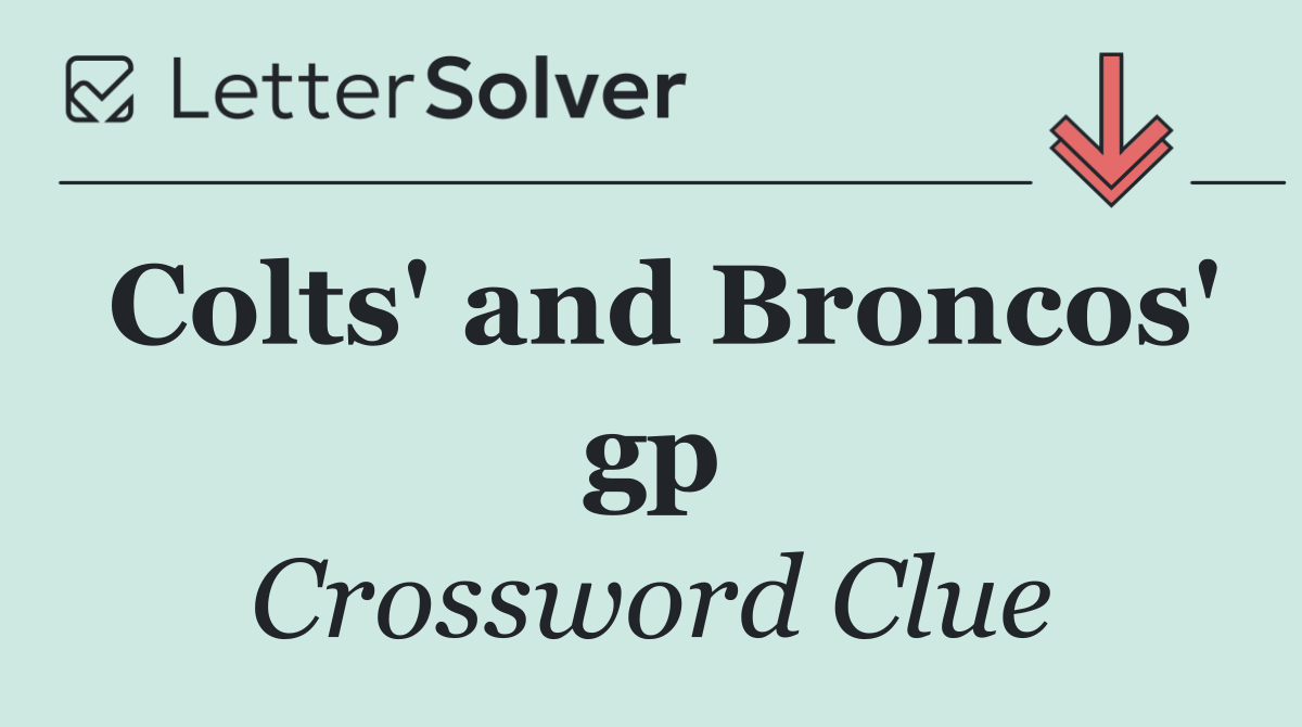 Colts' and Broncos' gp