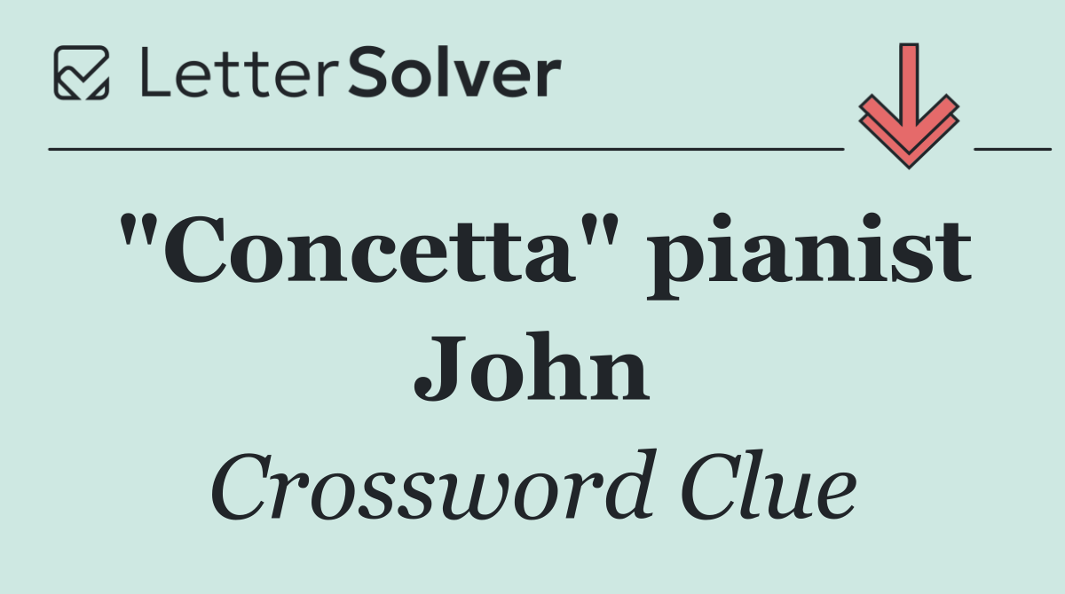 "Concetta" pianist John
