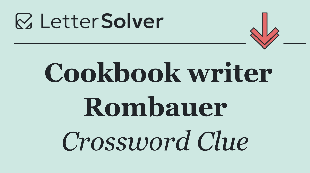 Cookbook writer Rombauer
