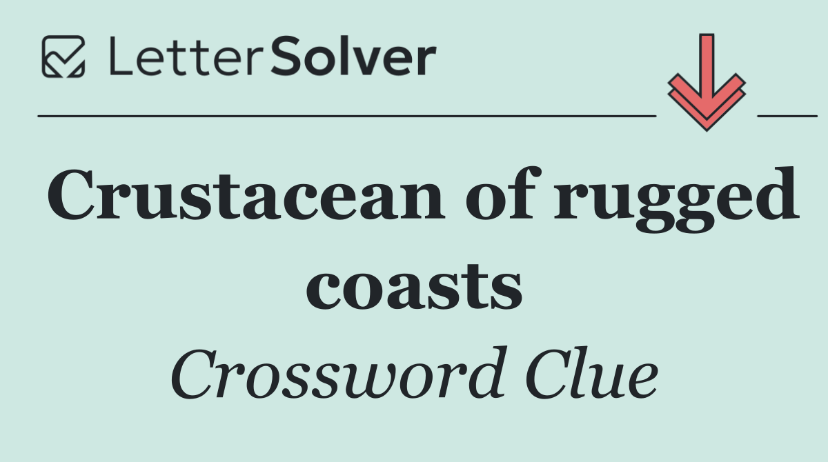 Crustacean of rugged coasts
