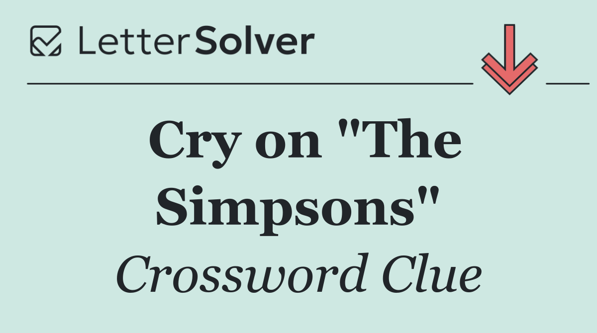 Cry on "The Simpsons"