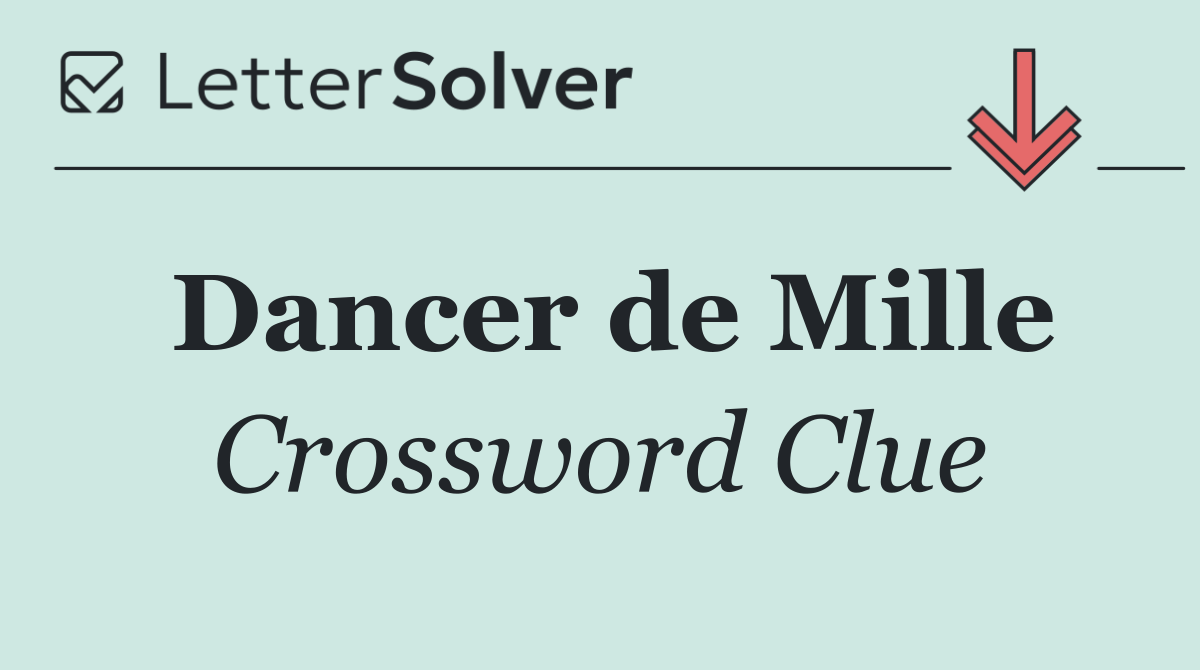 Dancer de Mille