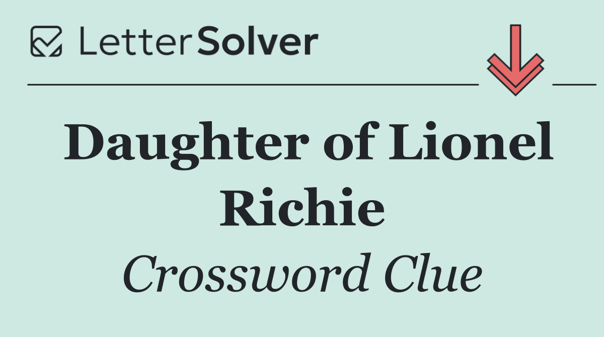 Daughter of Lionel Richie