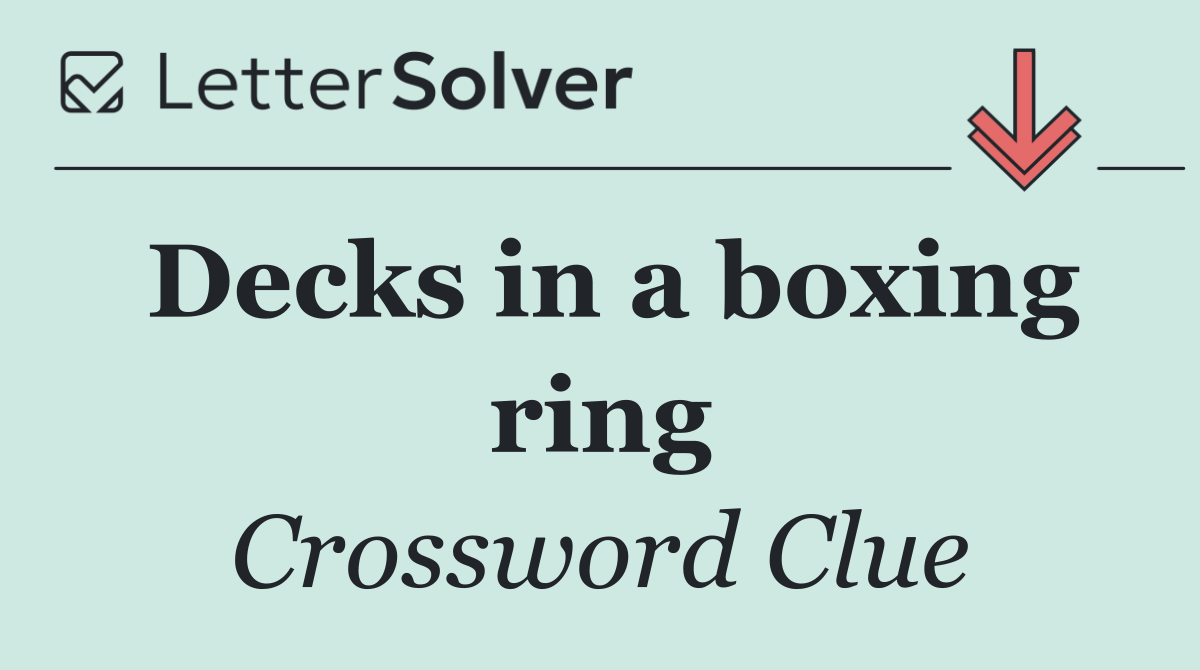 Decks in a boxing ring
