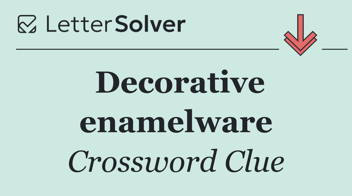Decorative enamelware