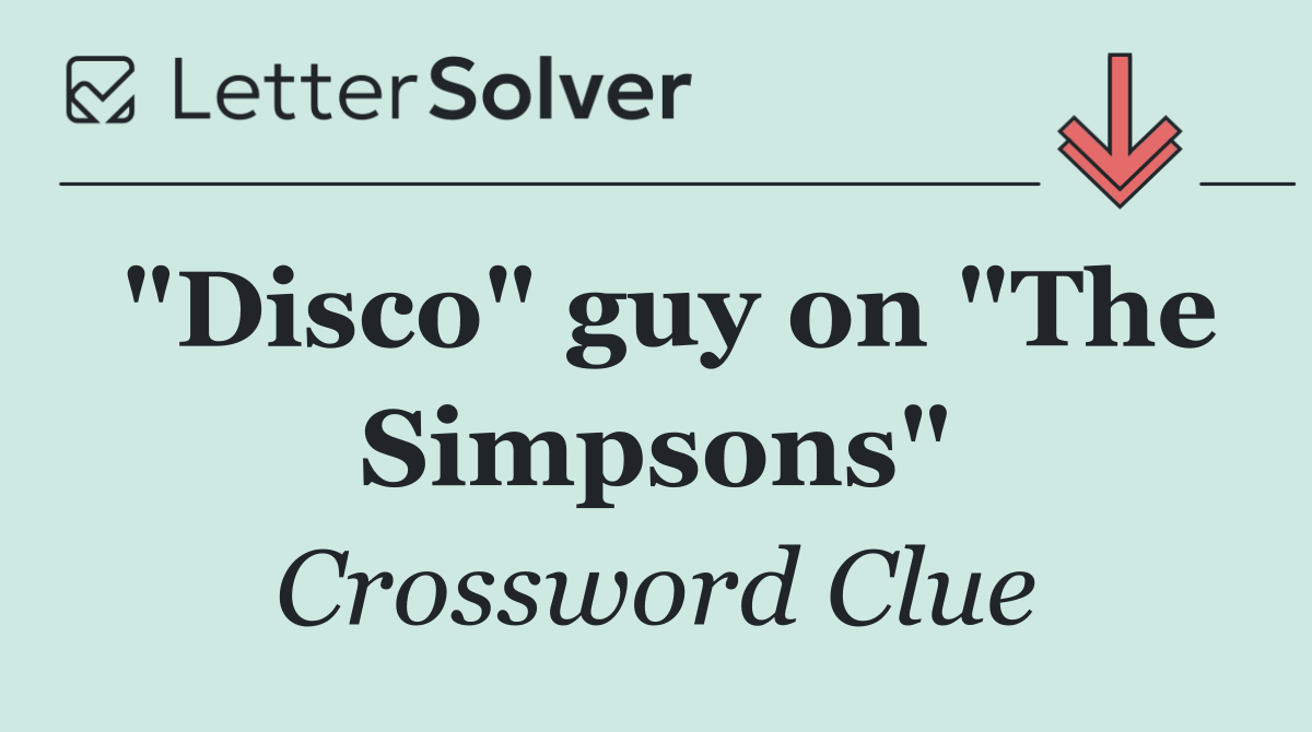 "Disco" guy on "The Simpsons"