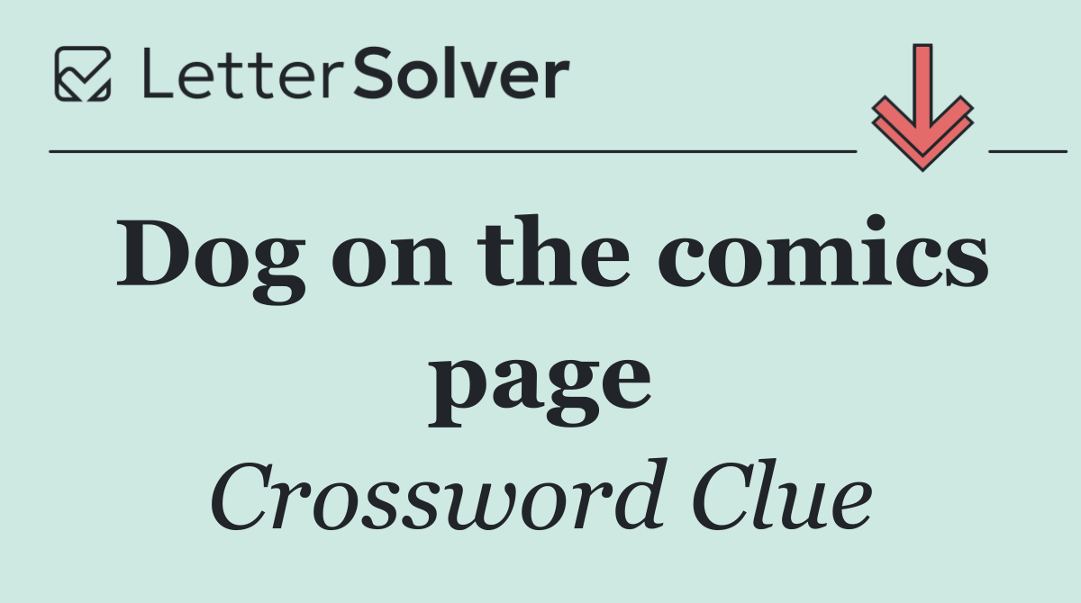 Dog on the comics page