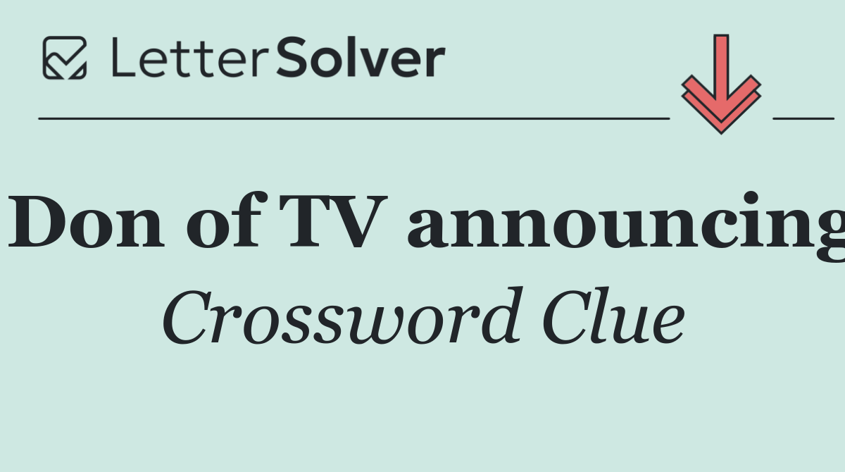 Don of TV announcing
