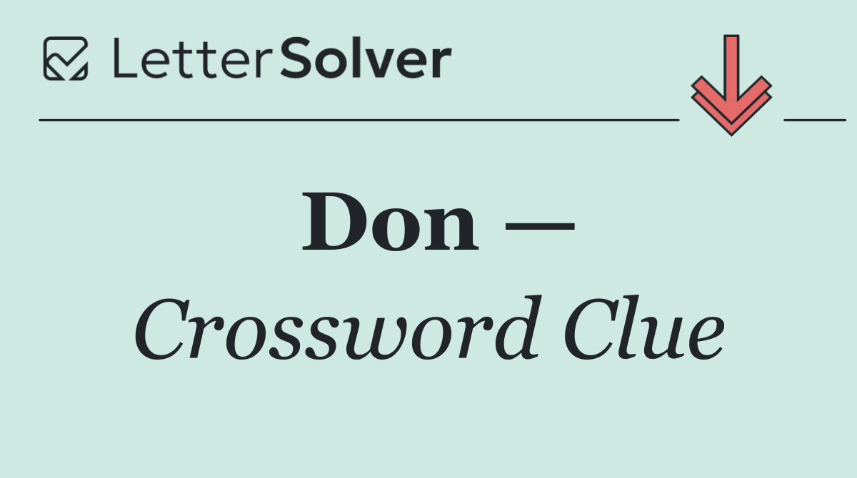 Don —