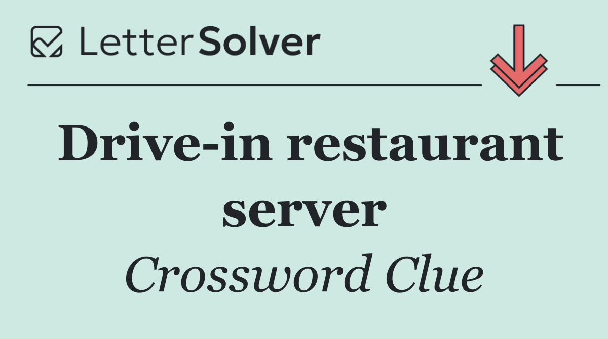 Drive in restaurant server