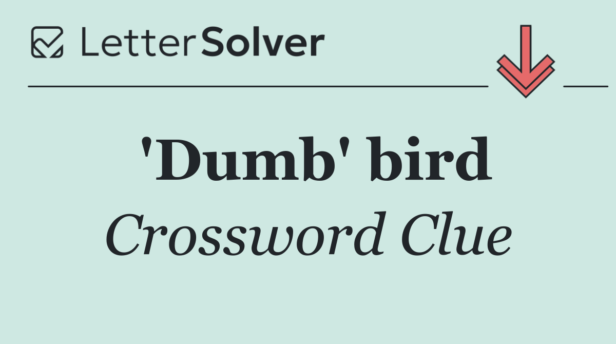 'Dumb' bird
