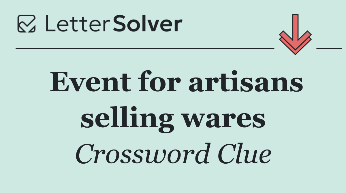 Event for artisans selling wares