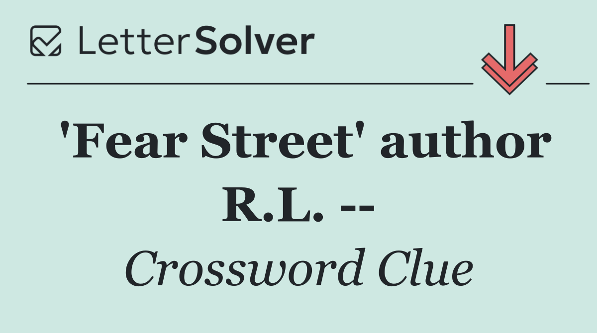 'Fear Street' author R.L.   