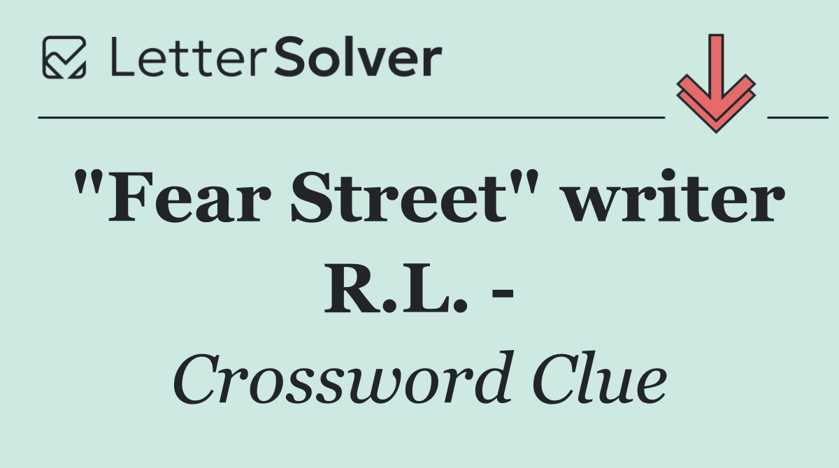 "Fear Street" writer R.L.  