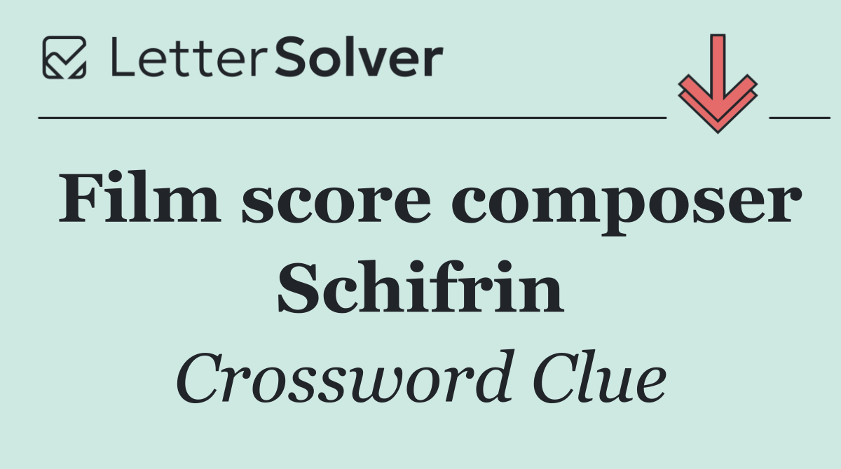 Film score composer Schifrin