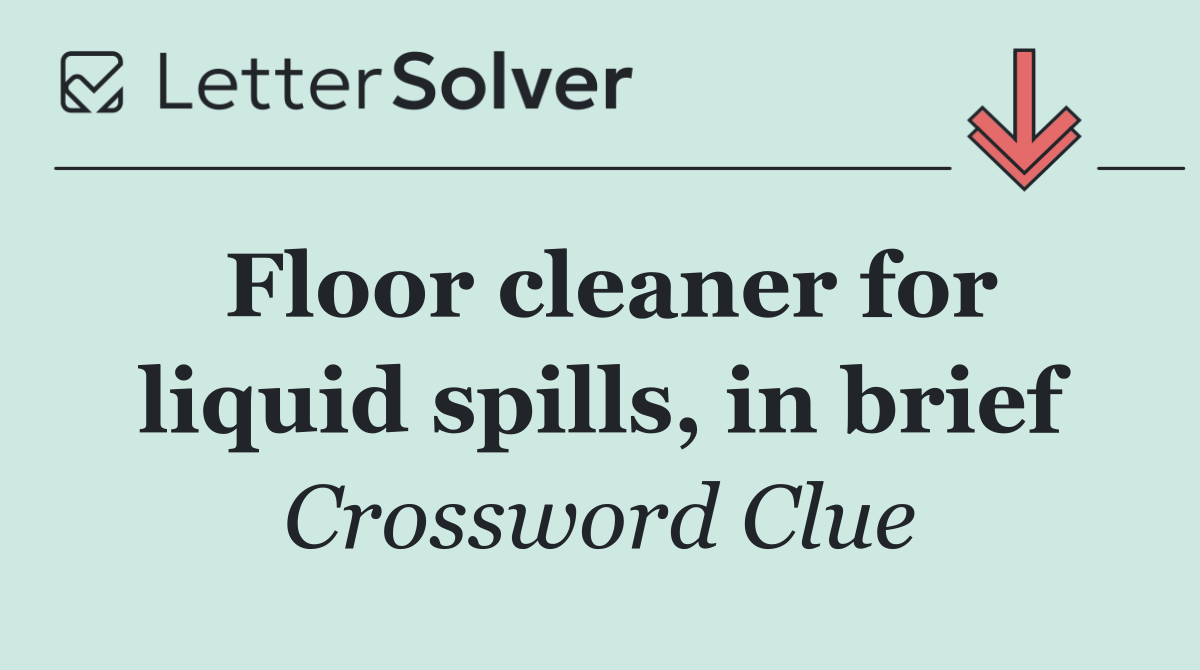 Floor cleaner for liquid spills, in brief