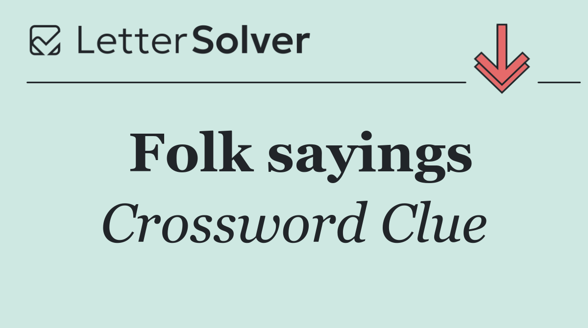 Folk sayings