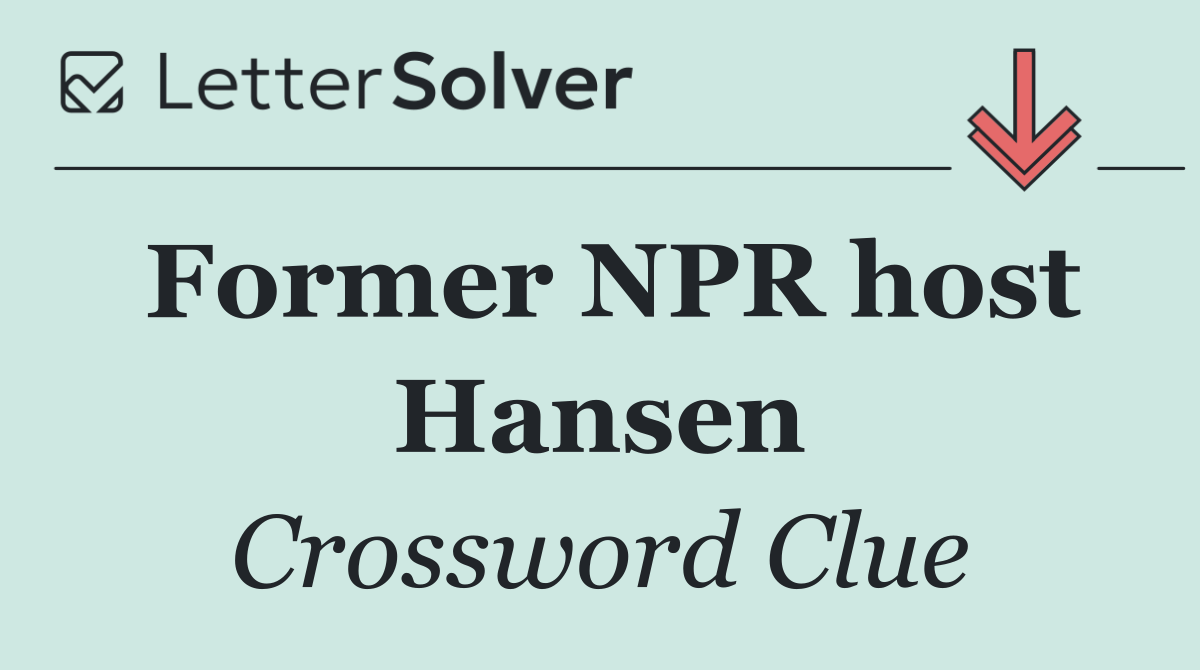 Former NPR host Hansen