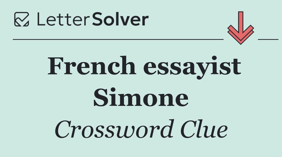 French essayist Simone