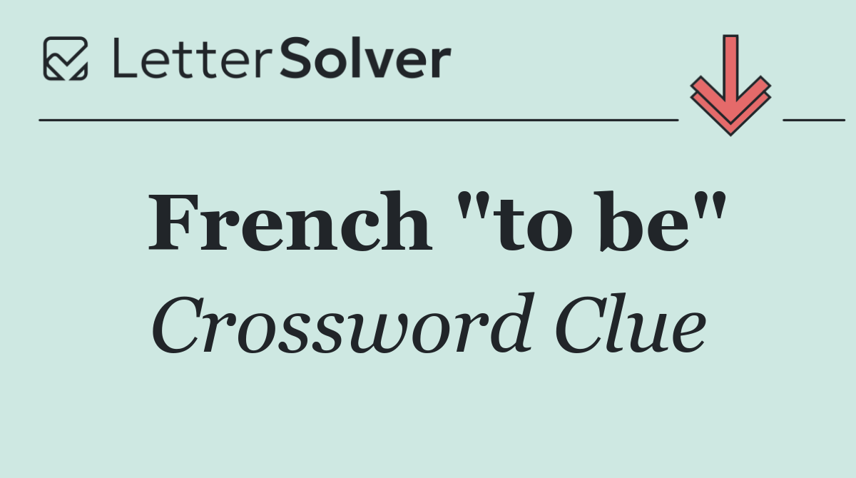 French "to be"