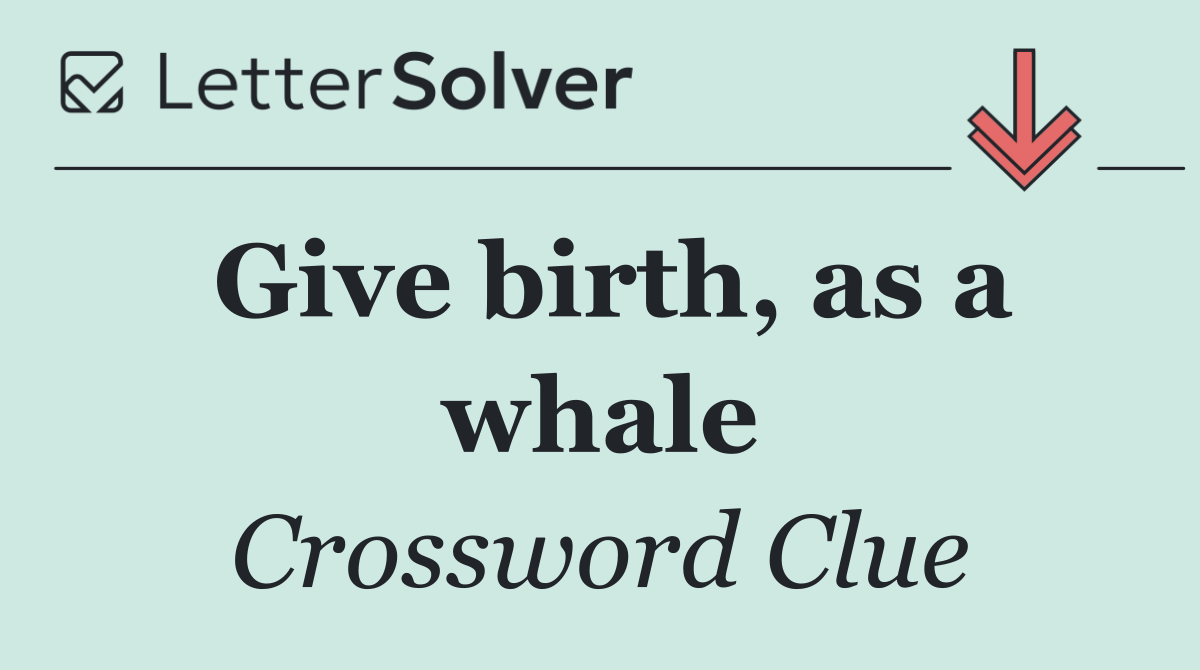 Give birth, as a whale